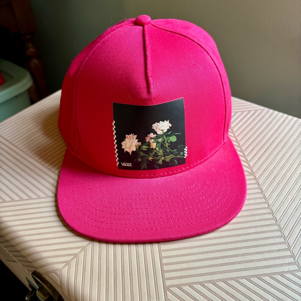 Vans Bragg Jazzy Pink Snapback Hat in Hot Pink NWOT Floral Graphic 🌸🌹🌺🌷🪷🌼 - Picture 11 of 13